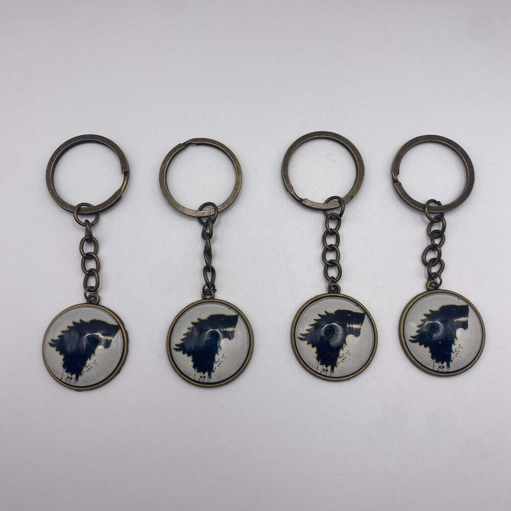 4x Game Of Thrones GOT Stark Wolf‎ Key chain Keychain Collectibles